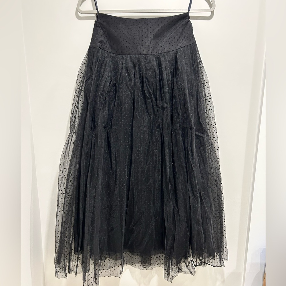 Benaar black midi skirt with polka dot detail